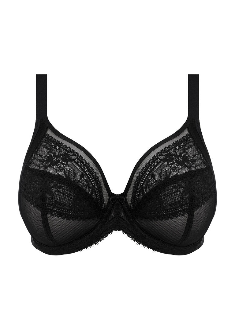 Underwire lace cup plunge bra