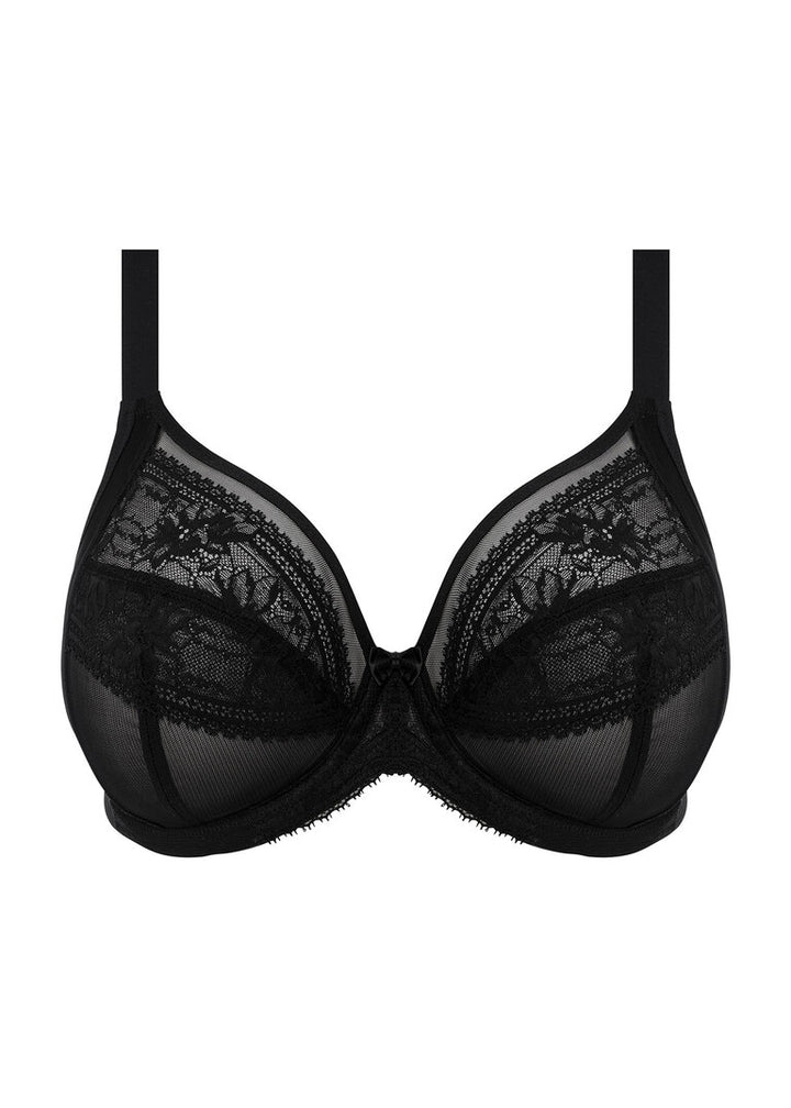 Underwire lace cup plunge bra