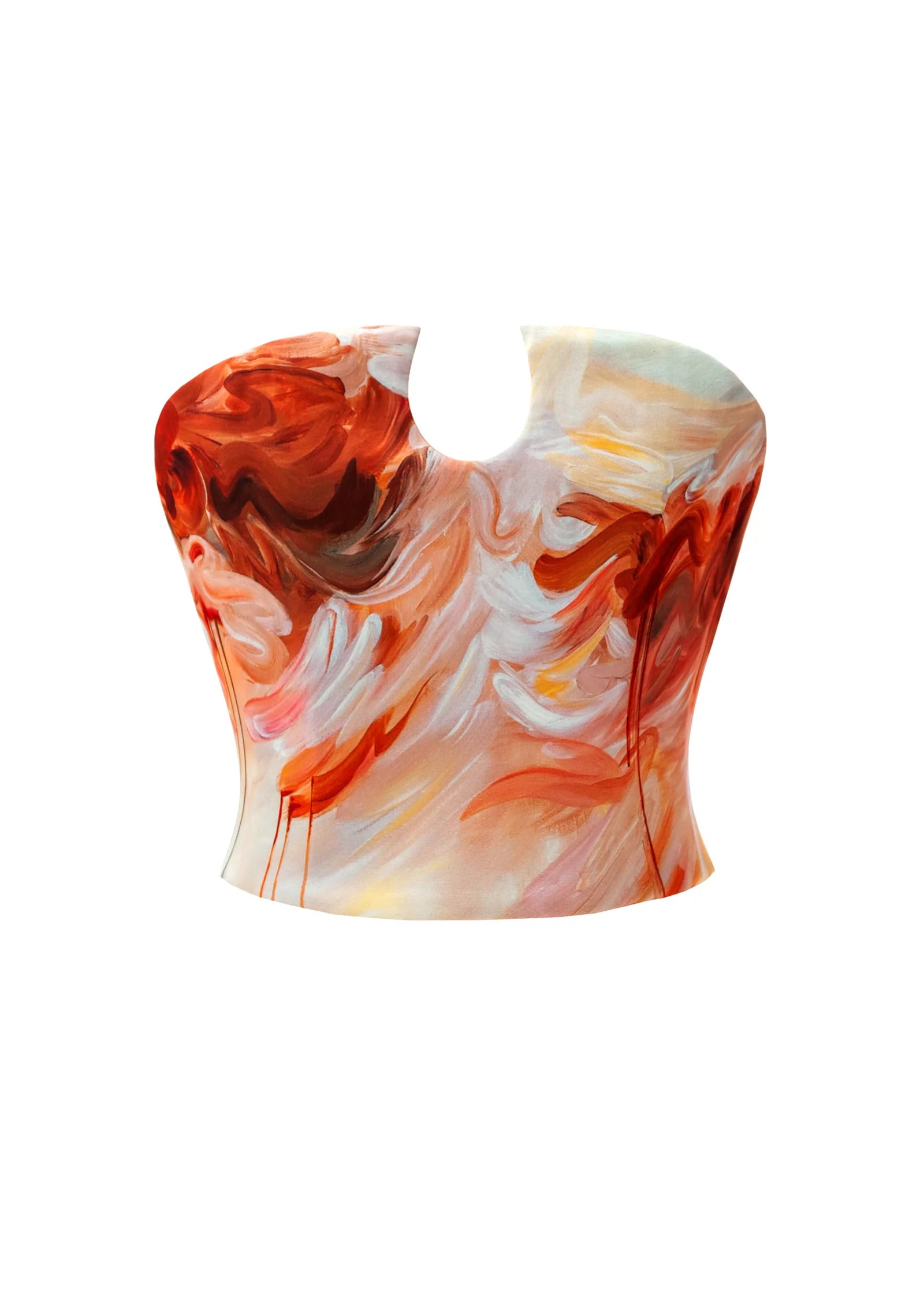 Satin Corset in Sunset - Strapless Orange Corset