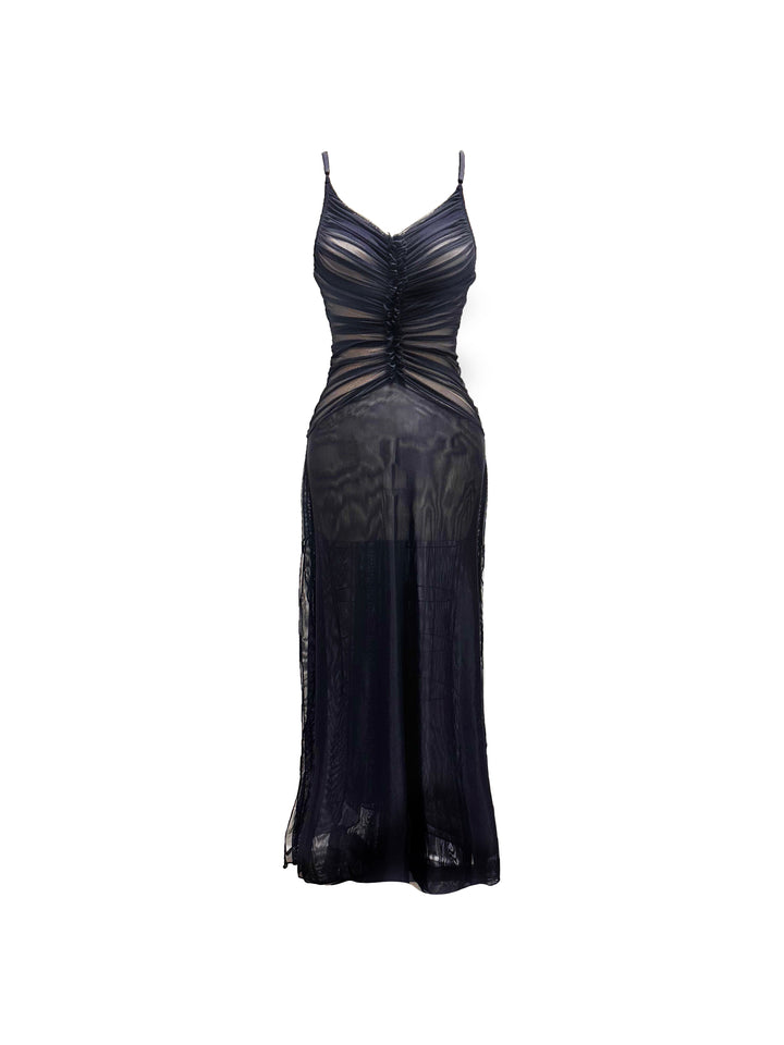 TERMINATOR TULLE RUCHED LONG NIGHTGOWN
