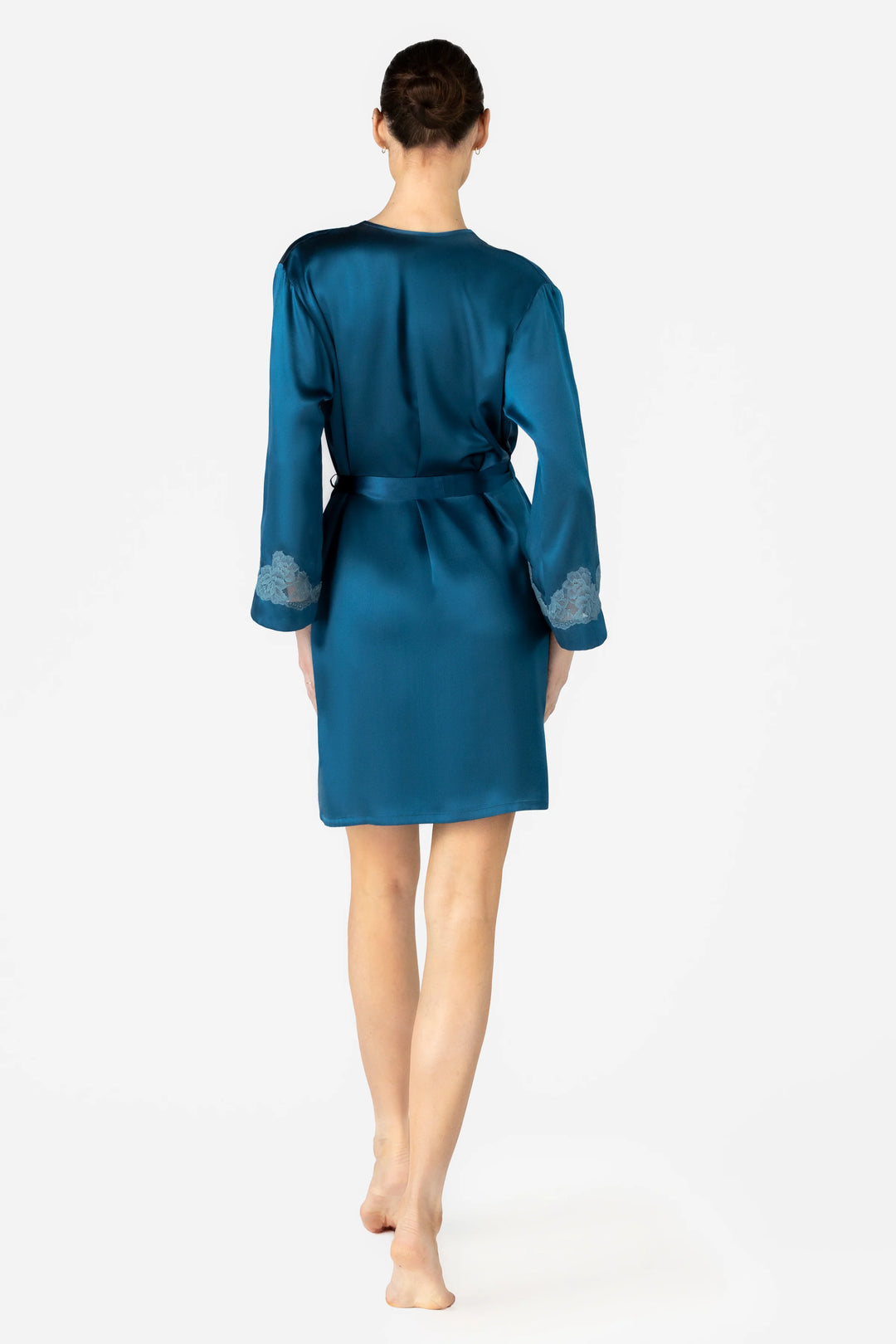 MORGAN ICONIC SHORT SILK ROBE - NEW COLORS - Expect Lace