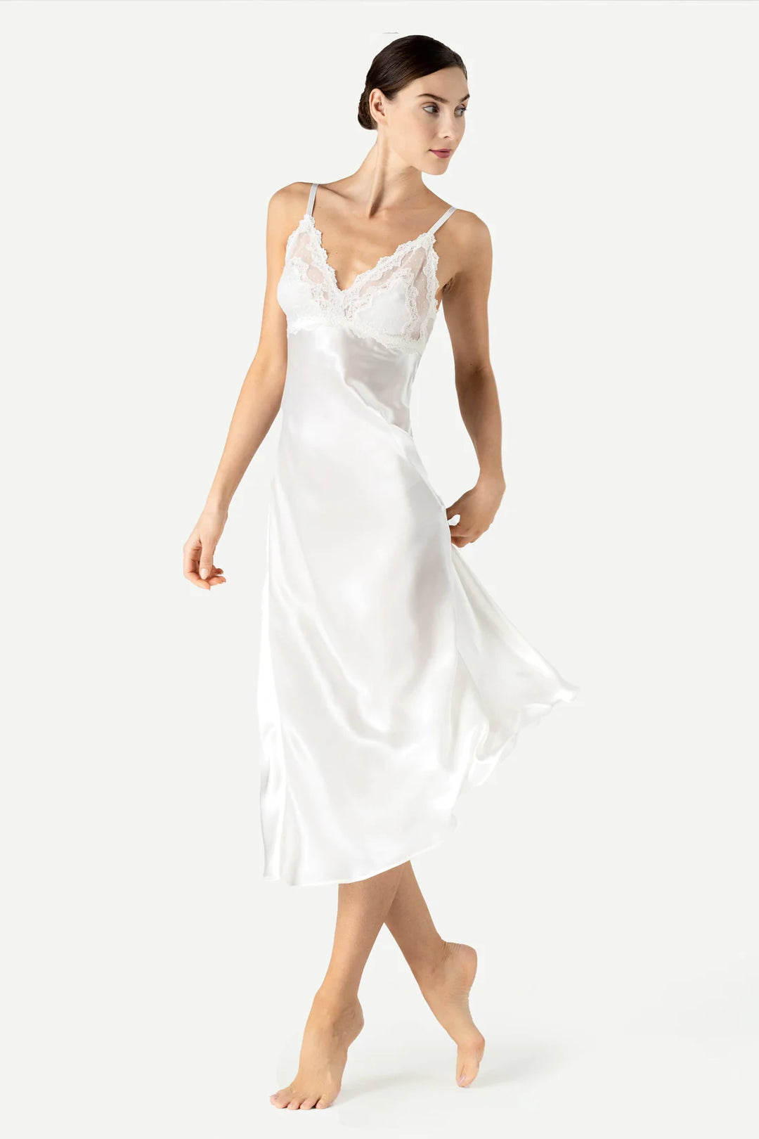 ANYA BUST SUPPORT LONG SILK GOWN - Expect Lace