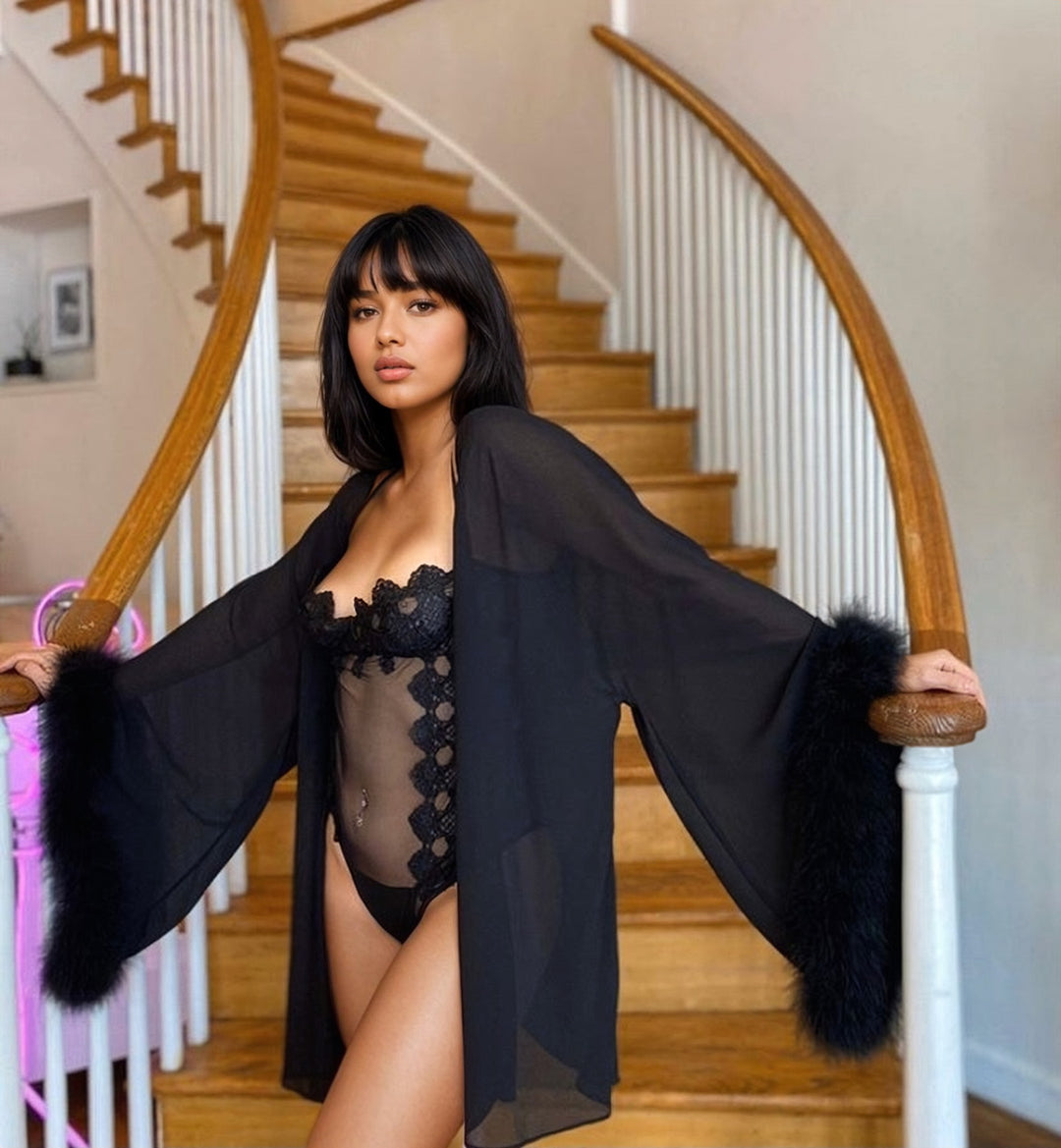HAUS OF NEGLE'ZHA SHEER PERFECTION ROBE - Expect Lace