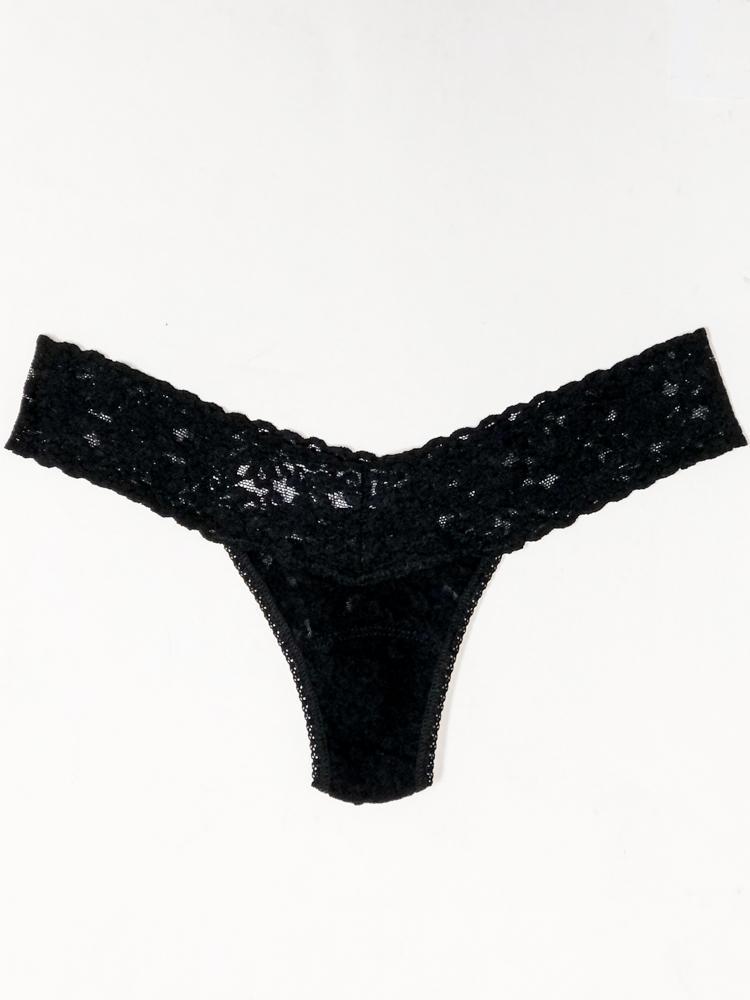 ROLLED SIGNATURE LACE LOW RISE THONG - Expect Lace