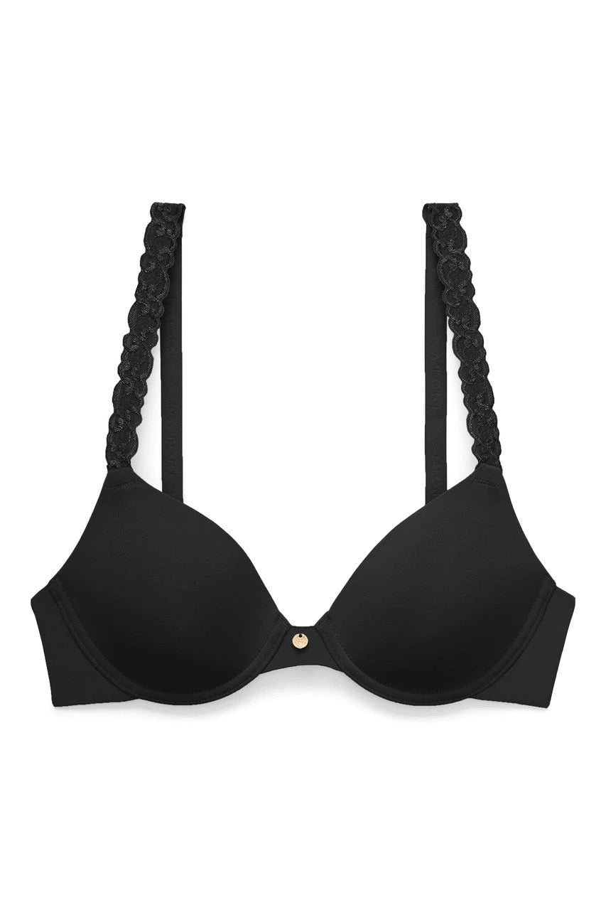 SKINN INTIMATE Basic Black Up 2 Cup Lace Push Up Bra (Made in Korea) 