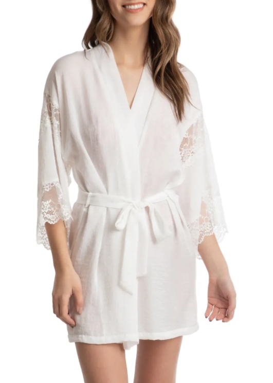 VIOLET LACE TRIM FLORAL WRAP - Expect Lace
