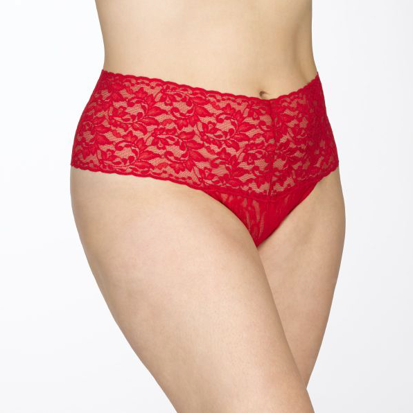 PLUS RETRO LACE THONG - Expect Lace