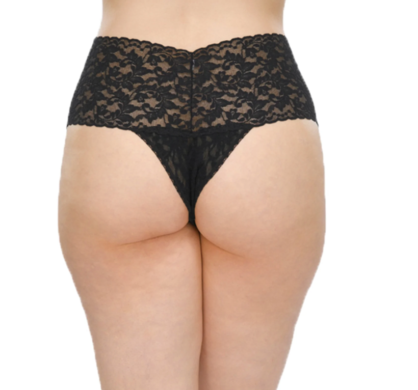 PLUS RETRO LACE THONG - Expect Lace