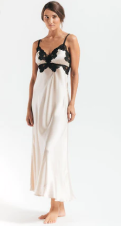 MORGAN VINTAGE LONG SILK GOWN - Expect Lace