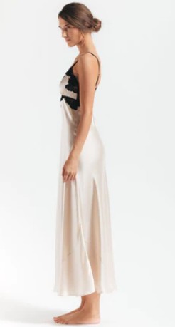 MORGAN VINTAGE LONG SILK GOWN - Expect Lace