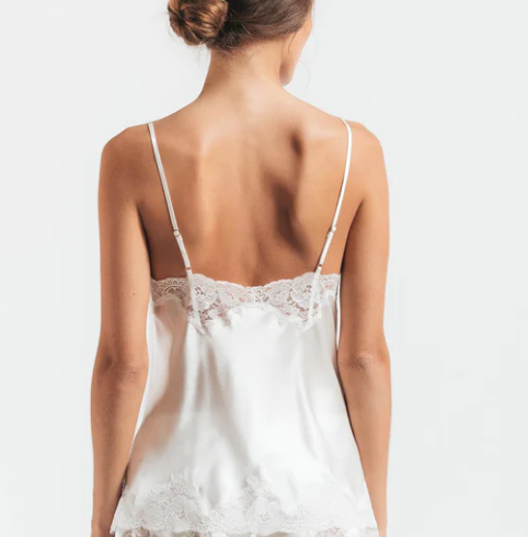 MORGAN LACE SPAGHETTI SILK CAMISOLE - Expect Lace