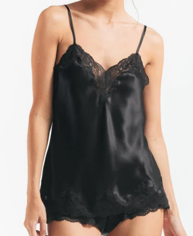 MORGAN LACE SPAGHETTI SILK CAMISOLE - Expect Lace