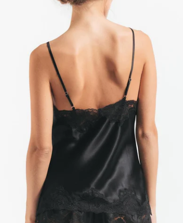 MORGAN LACE SPAGHETTI SILK CAMISOLE - Expect Lace