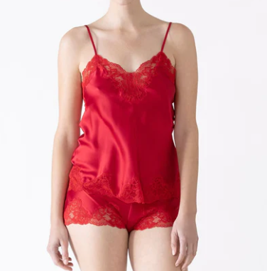 MORGAN LACE SPAGHETTI SILK CAMISOLE - Expect Lace