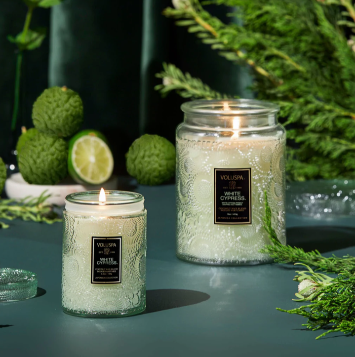 WHITE CYPRESS LARGE JAR CANDLE - Expect Lace