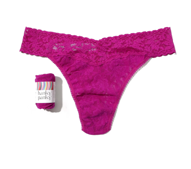 HANKY PANKY SIGNATURE LACE ORIGINAL RISE THONG - Expect Lace