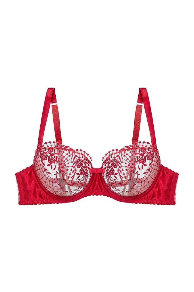 JULIE'S ROSES UNDERWIRE BRA ROSE RED - Expect Lace