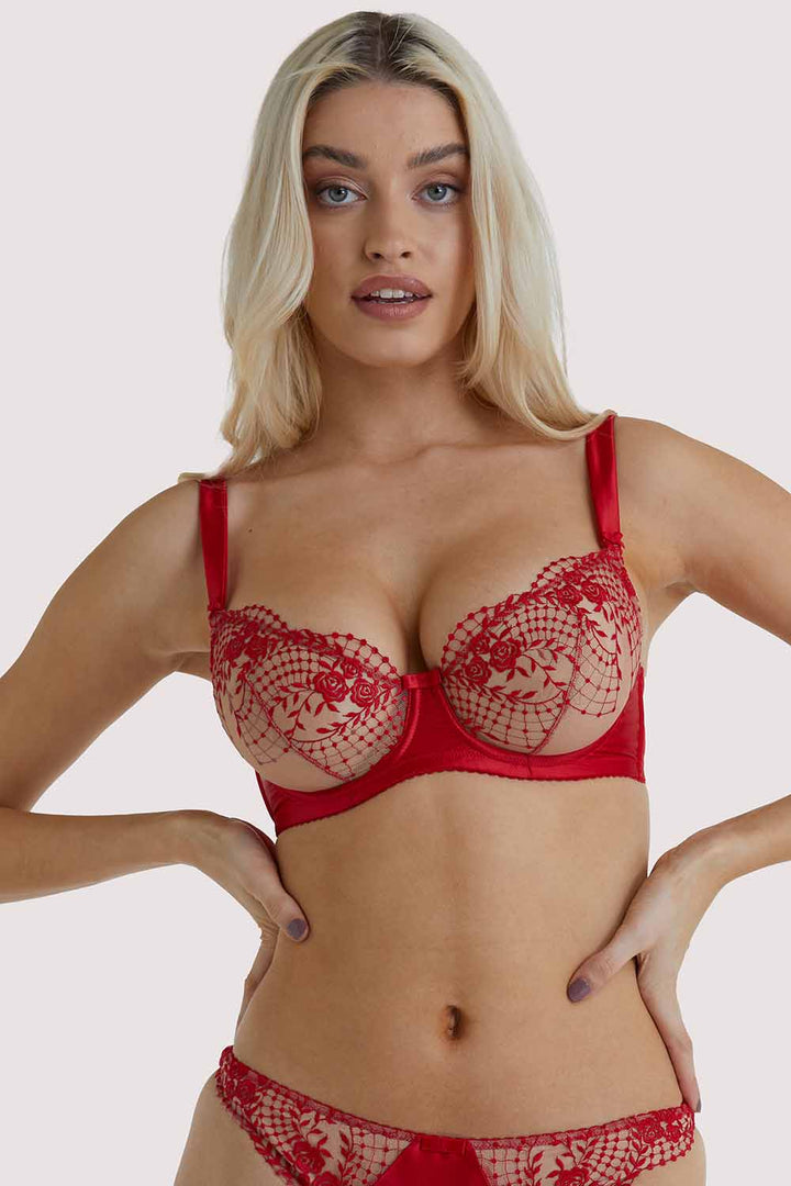 JULIE'S ROSES UNDERWIRE BRA ROSE RED - Expect Lace