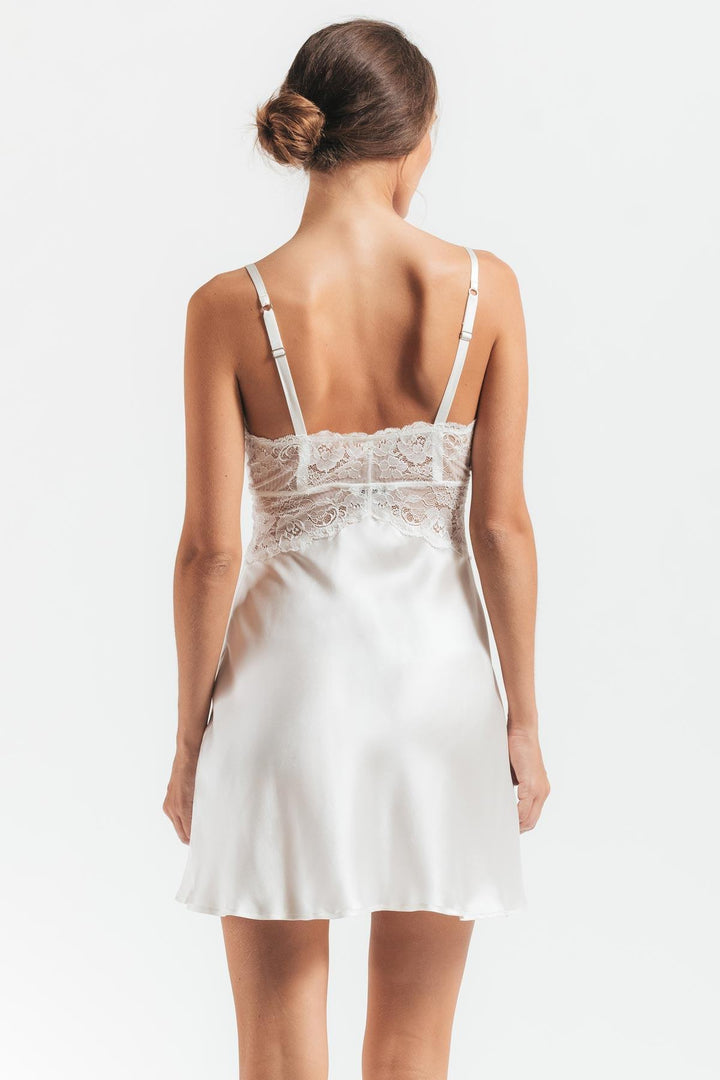 MORGAN CRADLE BUST SILK CHEMISE - Expect Lace