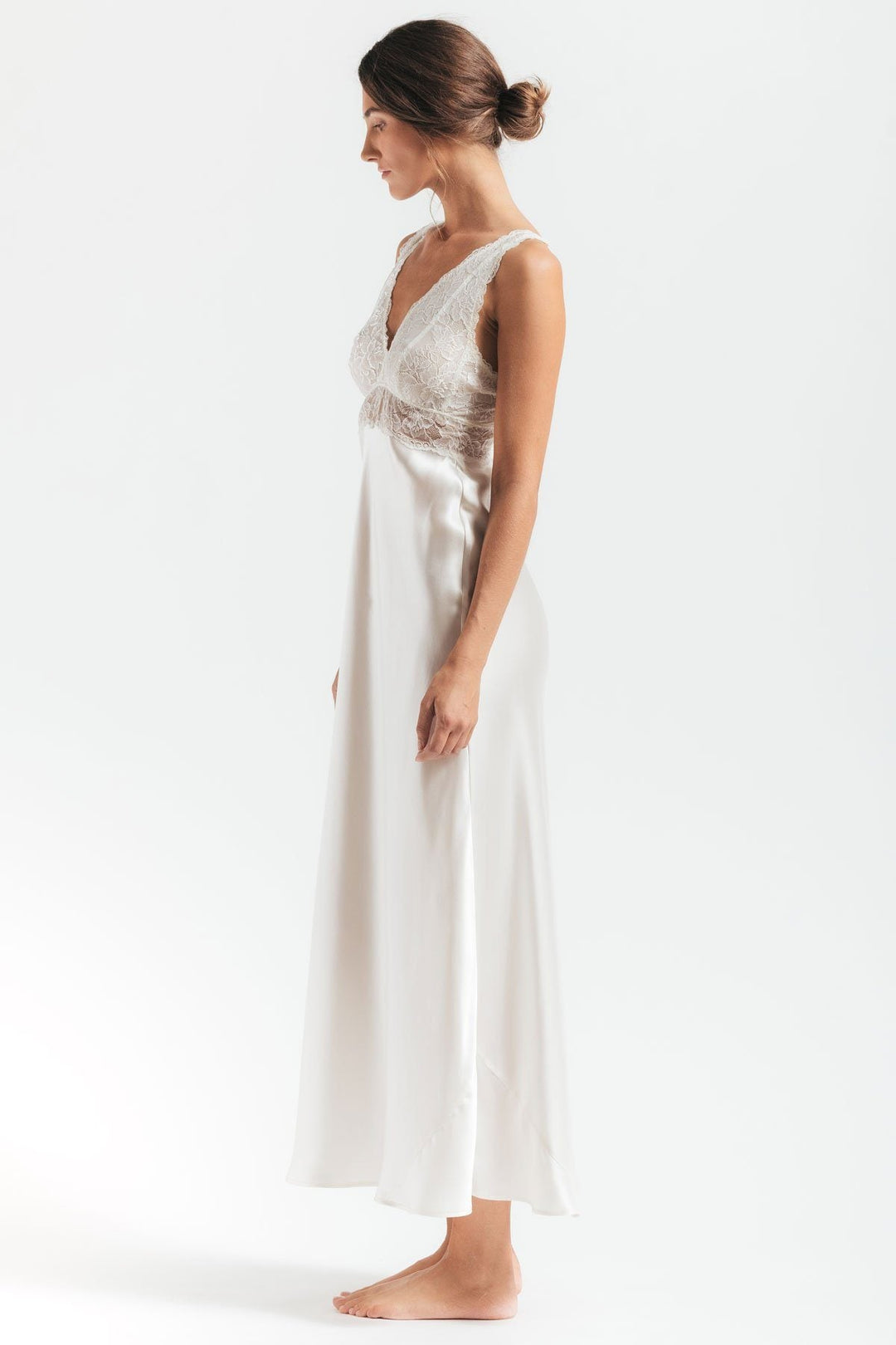 MORGAN ICONIC BUST-SUPPORT LONG SILK GOWN - Expect Lace