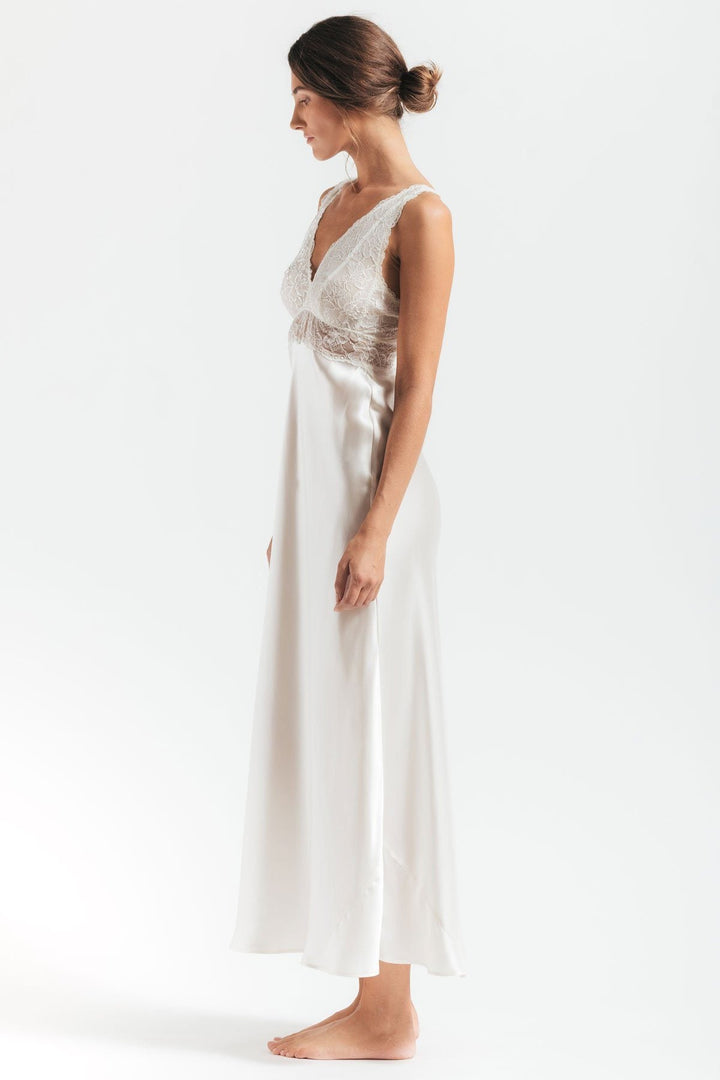 MORGAN ICONIC BUST-SUPPORT LONG SILK GOWN - Expect Lace