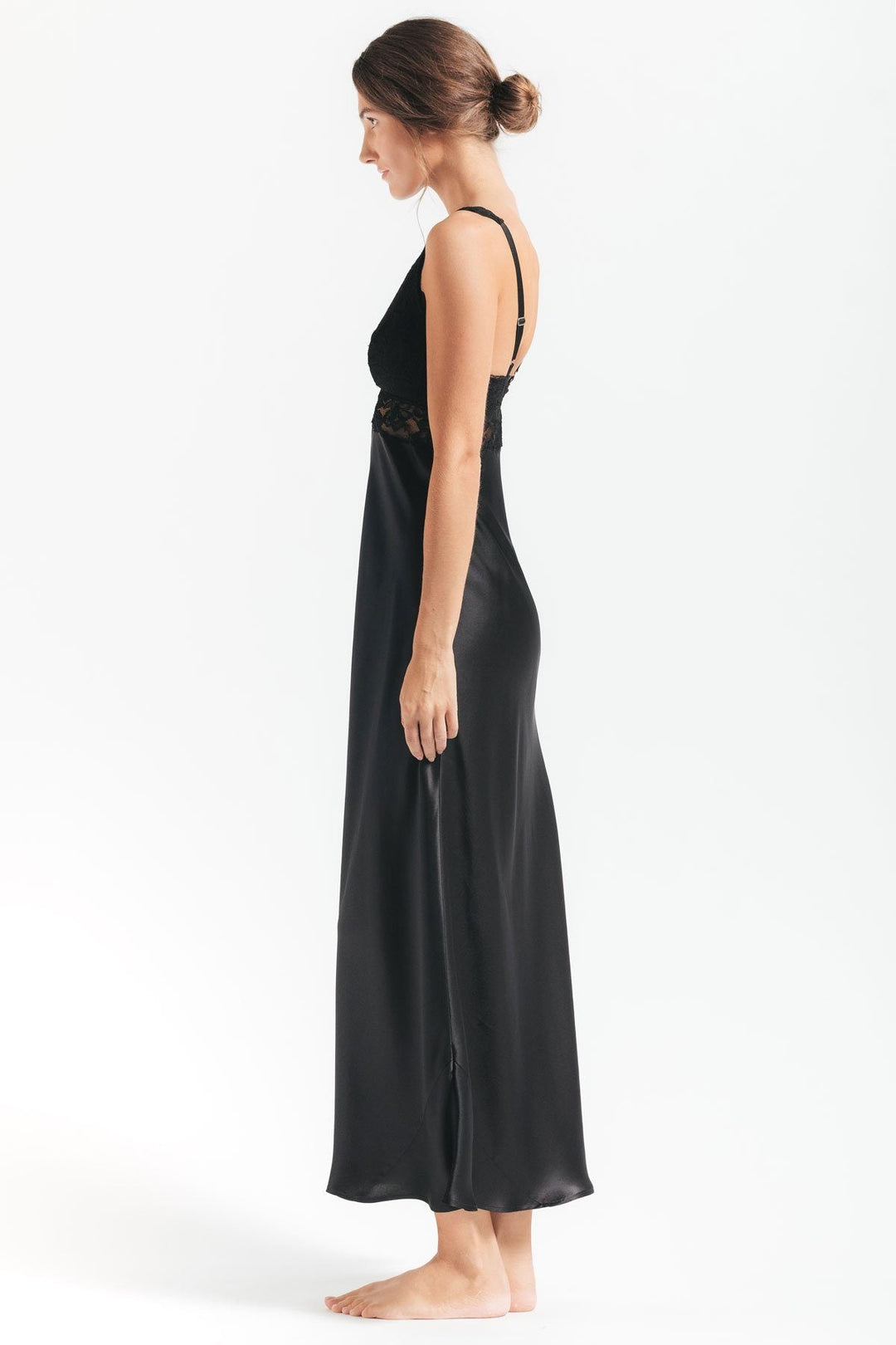 MORGAN ICONIC BUST-SUPPORT LONG SILK GOWN - Expect Lace