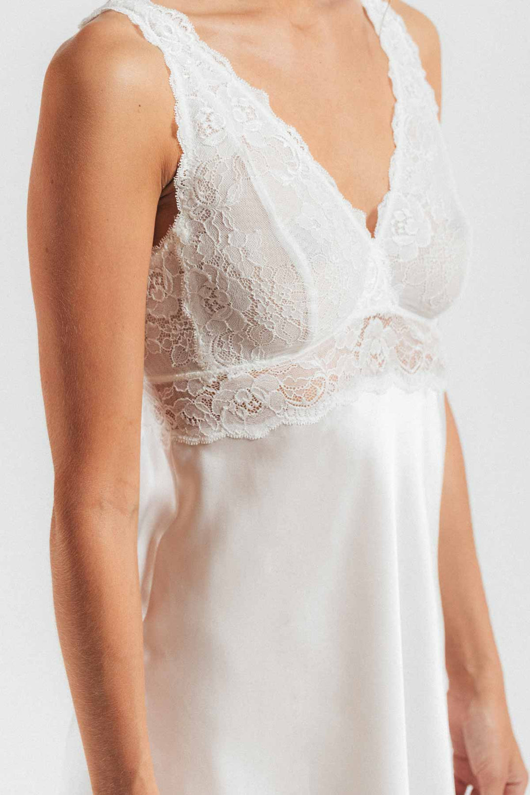 MORGAN ICONIC BUST-SUPPORT SILK CHEMISE - Expect Lace