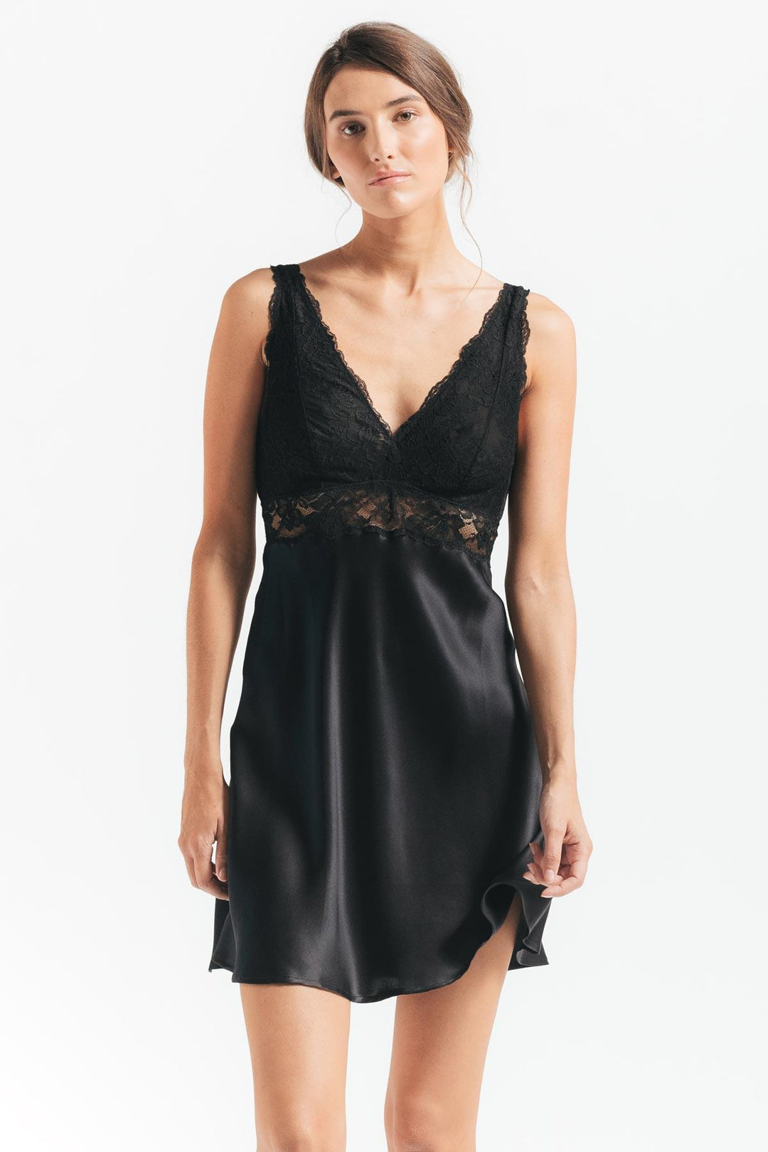 MORGAN ICONIC BUST-SUPPORT SILK CHEMISE - Expect Lace