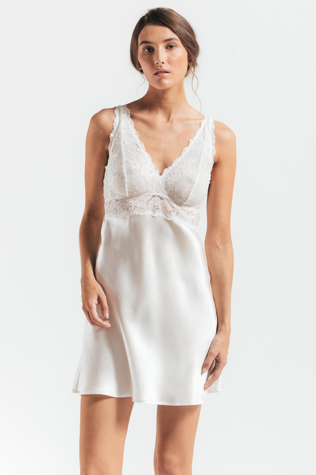 MORGAN ICONIC BUST-SUPPORT SILK CHEMISE - Expect Lace