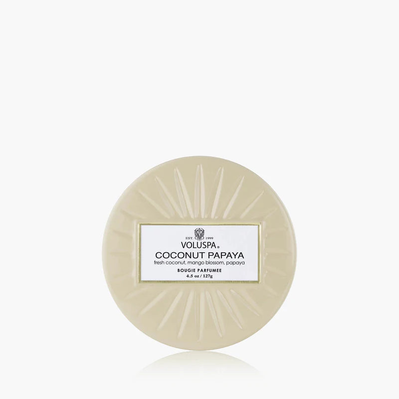 COCONUT PAPAYA MINI TIN CANDLE