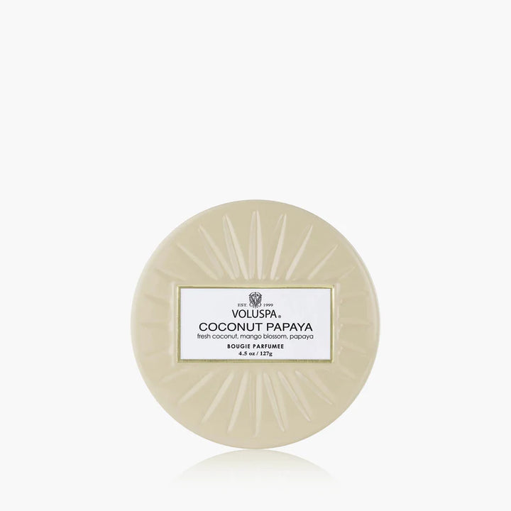 COCONUT PAPAYA MINI TIN CANDLE