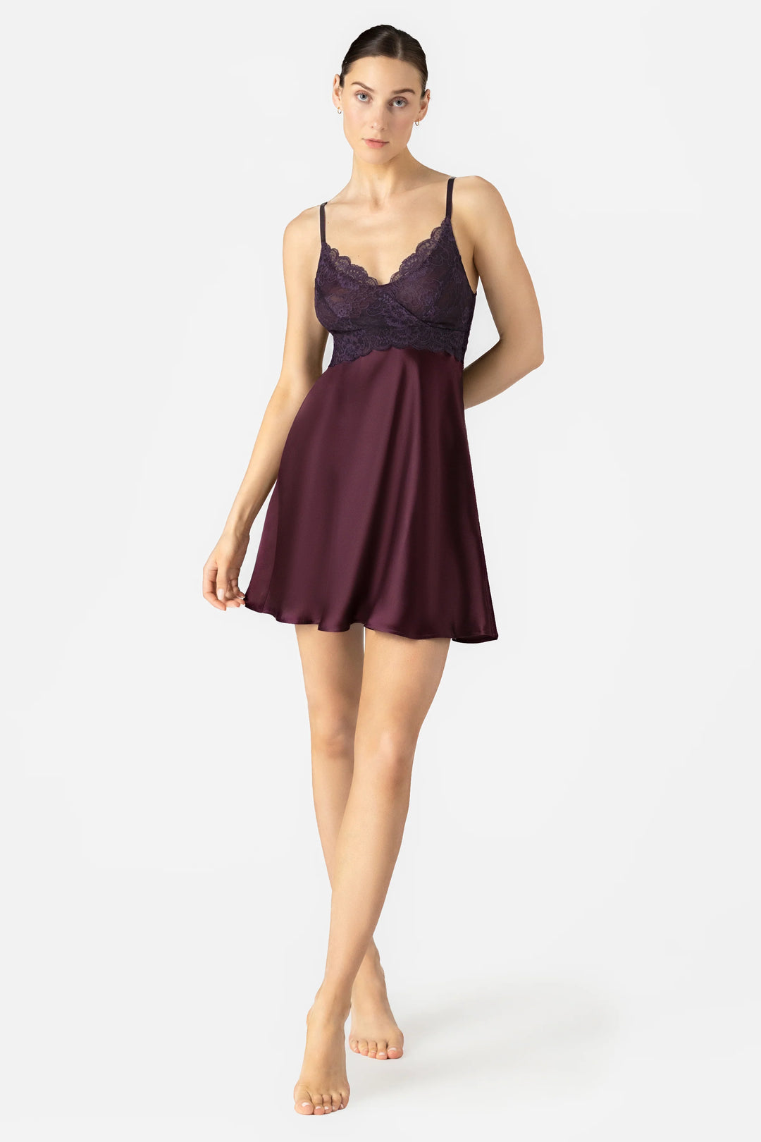 ARDENE LUSH BUST SUPPORT CROSS OVER SILK CHEMISE – Expect Lace