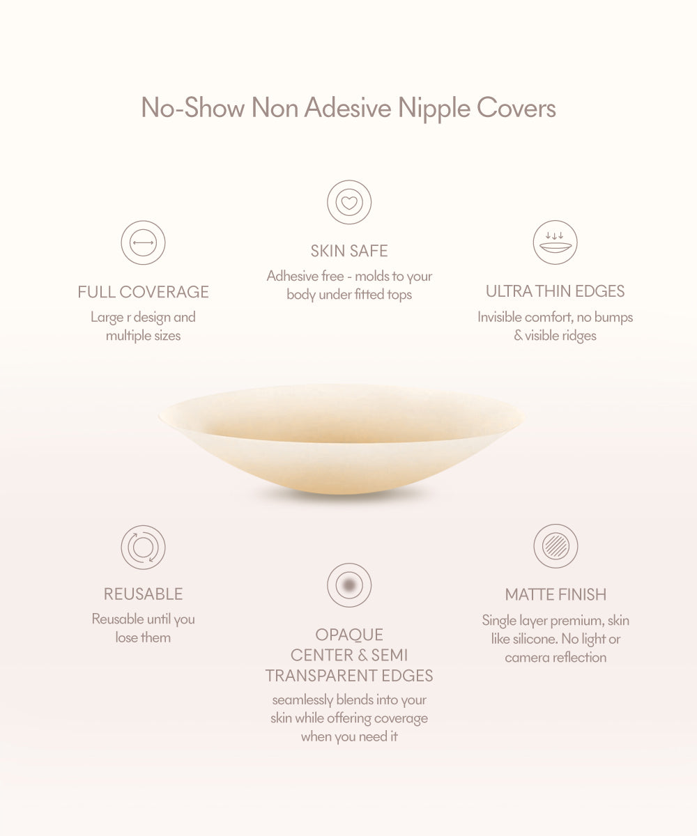 NO-SHOW NON-ADHESIVE NIPPLE COVERS