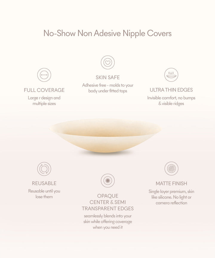 NO-SHOW NON-ADHESIVE NIPPLE COVERS
