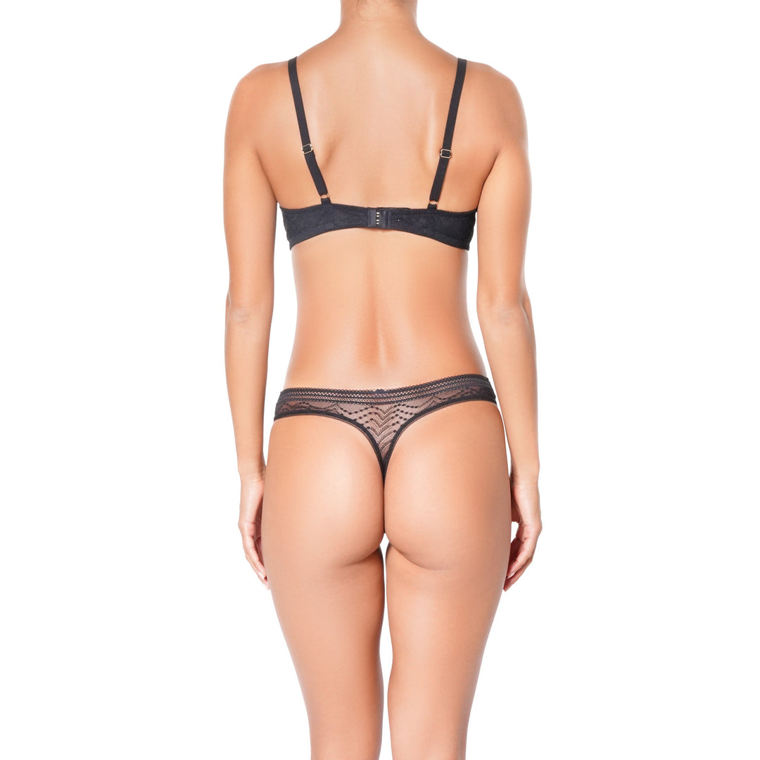 ECLATANTE NOIR THONG