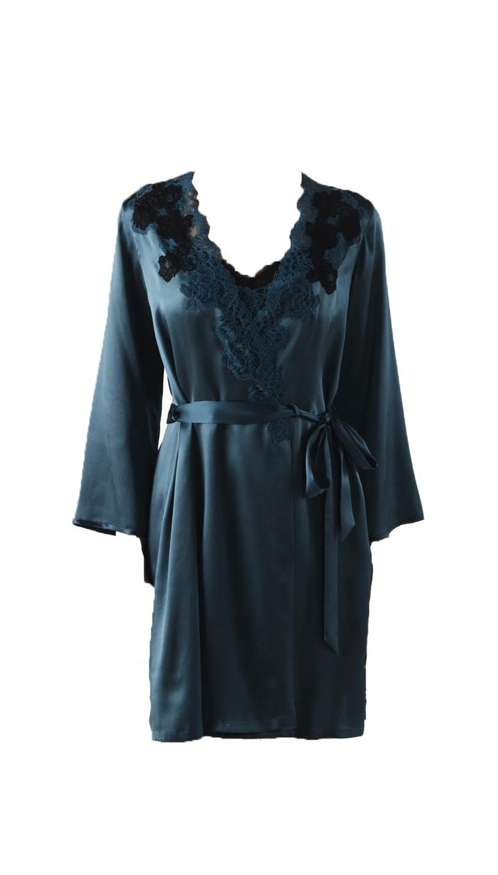 MIREILLE TWILIGHT SHORT SILK ROBE
