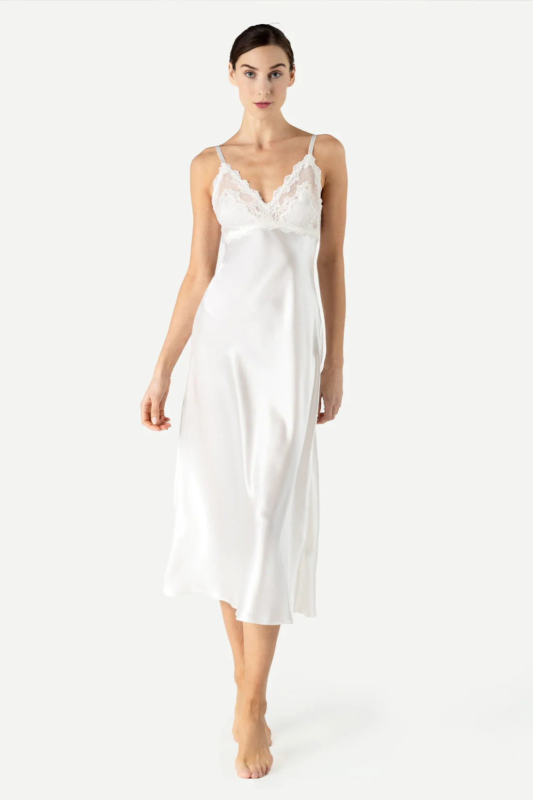 ANYA BUST SUPPORT LONG SILK GOWN - Expect Lace