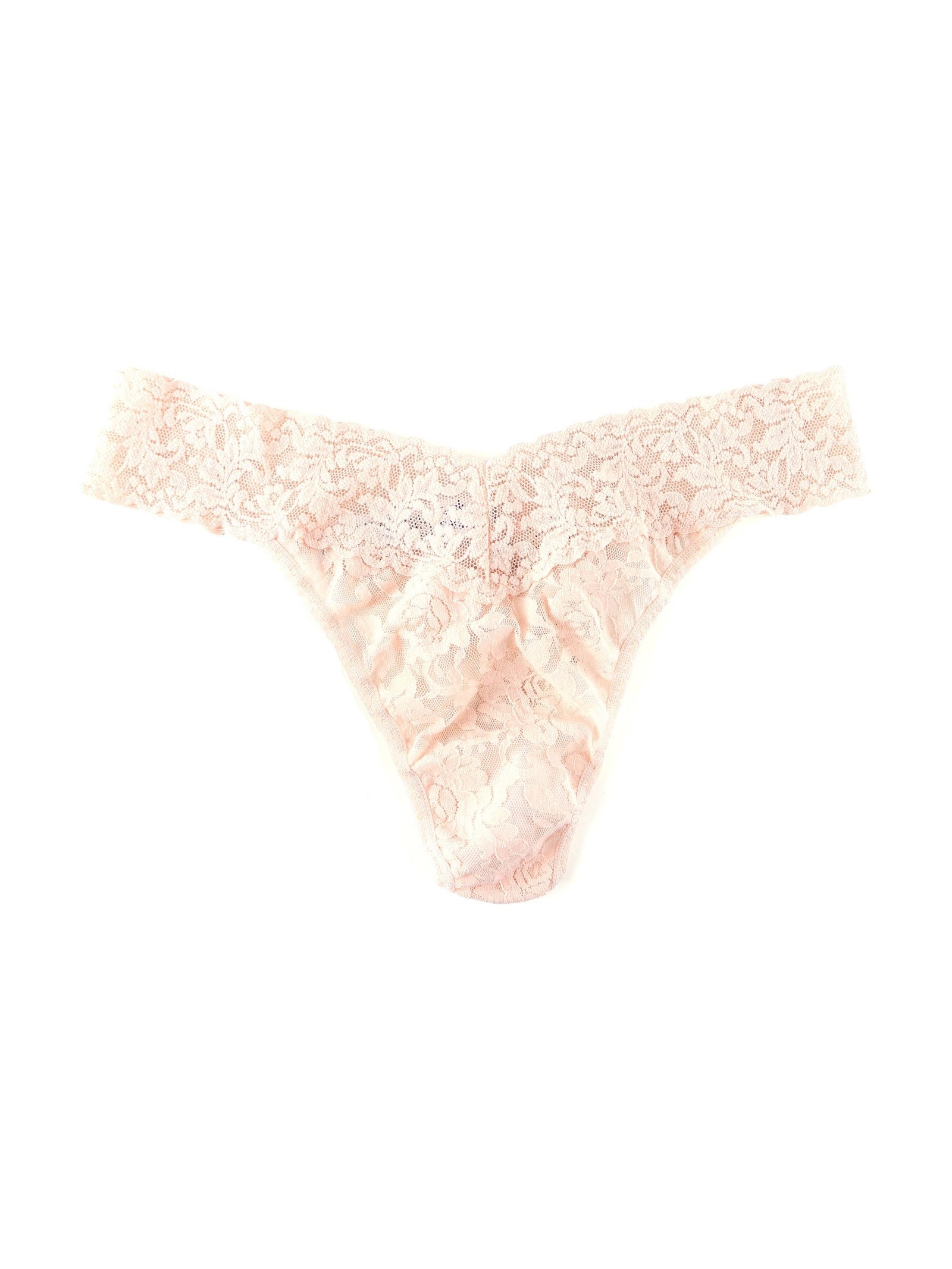 ROLLED SIGNATURE LACE LOW RISE THONG - Expect Lace