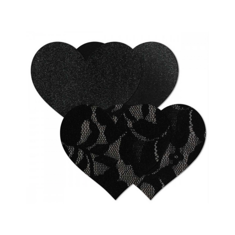 NIPPIES BASIC BLACK HEART PASTIES - Expect Lace