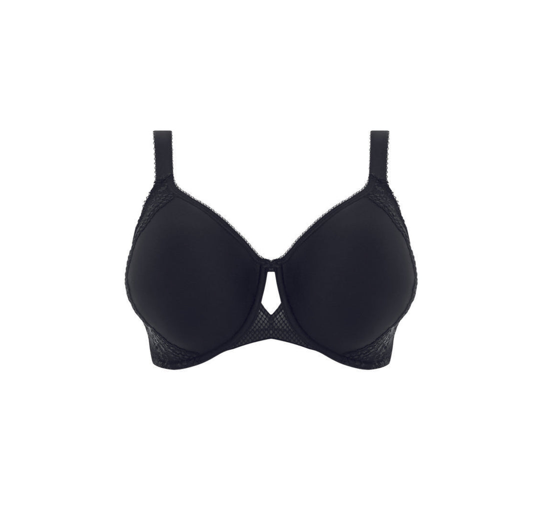 CHARLEY SPACER BRA - BLACK - Expect Lace; elomi full figure bra supportive t-shirt bra