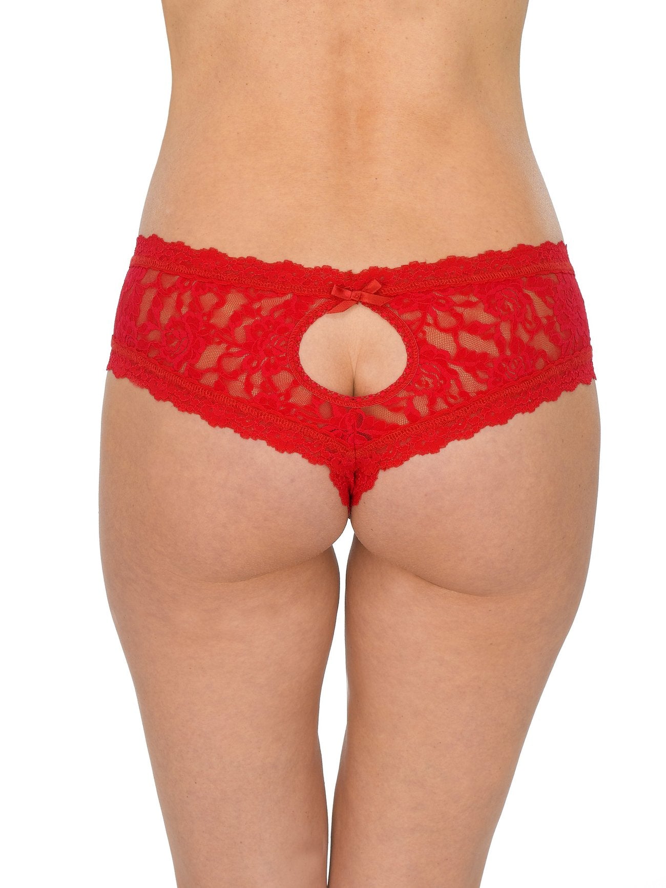 LACE CROTCHLESS CHEEKY HIPSTER - Expect Lace