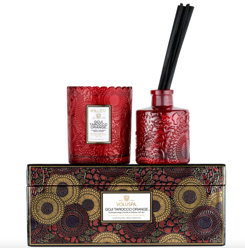 VOLUSPA GOJI TAROCCO ORANGE CANDLE & DIFFUSER GIFT SET - Expect Lace
