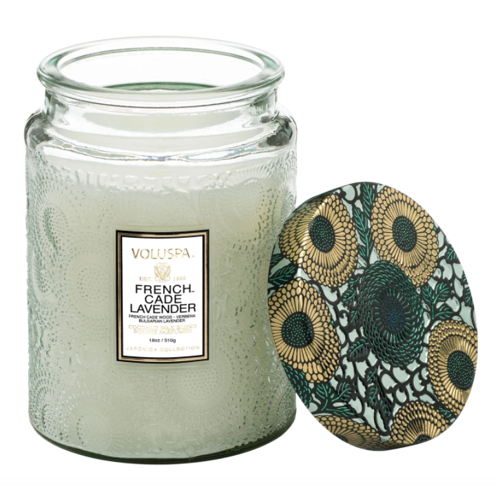 VOLUSPA FRENCH CADE LAVENDER LARGE CANDLE - Expect Lace