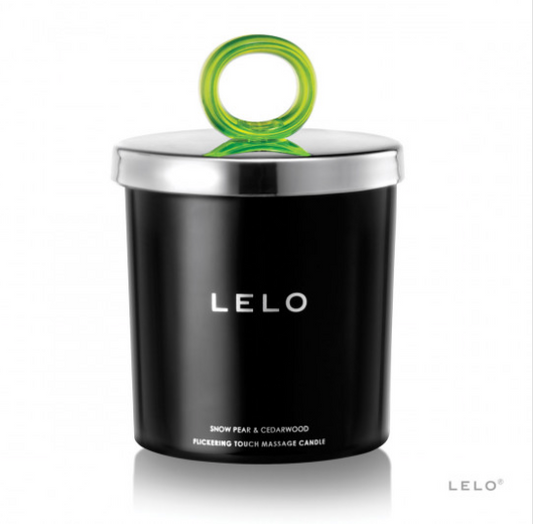 LELO FLICKERING TOUCH MASSAGE CANDLE - SNOW PEAR & CEDARWOOD - Expect Lace