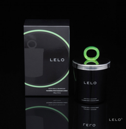 LELO FLICKERING TOUCH MASSAGE CANDLE - SNOW PEAR & CEDARWOOD - Expect Lace