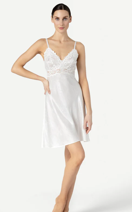 BARBARA BRIDAL BUST-SUPPORT SILK CHEMISE - Expect Lace