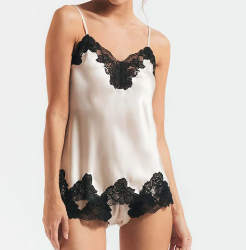 MORGAN LACE SPAGHETTI SILK CAMISOLE - Expect Lace