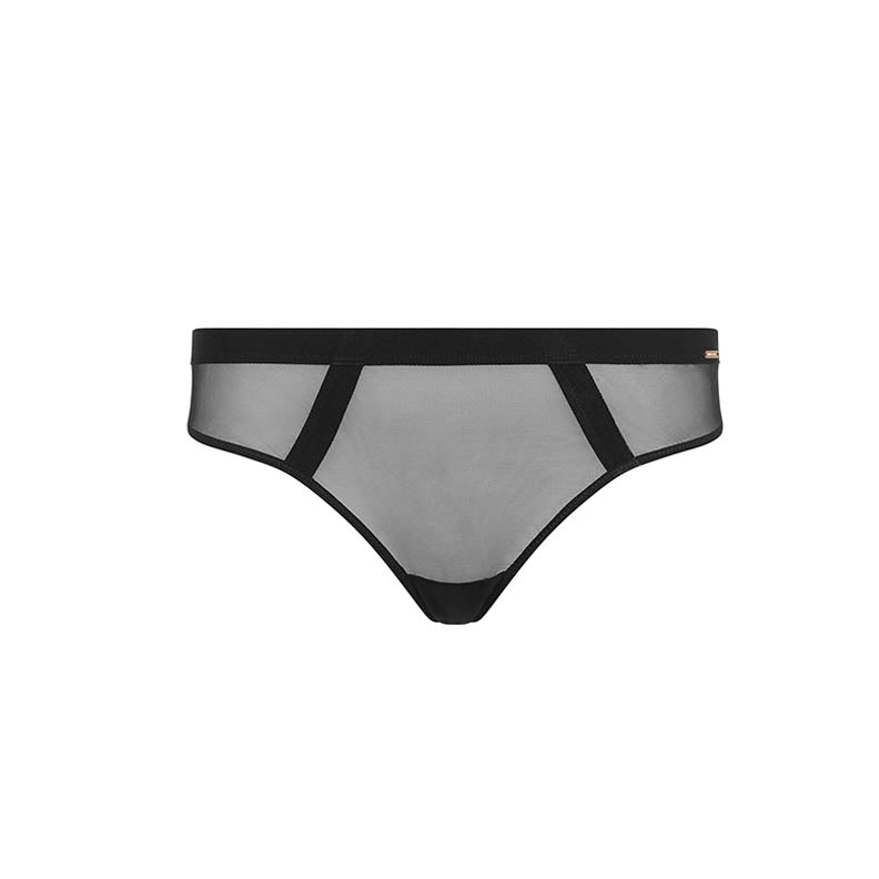 KAROLINA BLACK MESH THONG - Expect Lace