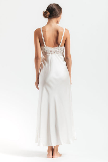 MORGAN ICONIC BUST-SUPPORT LONG SILK GOWN - Expect Lace