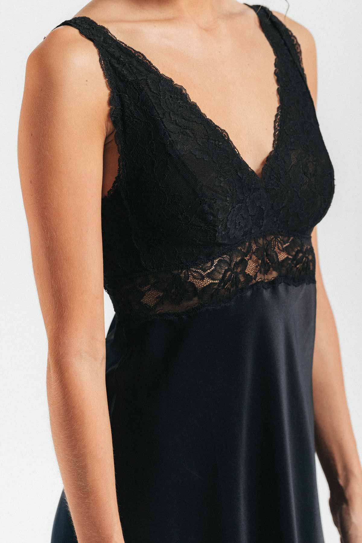 MORGAN ICONIC BUST-SUPPORT LONG SILK GOWN - Expect Lace